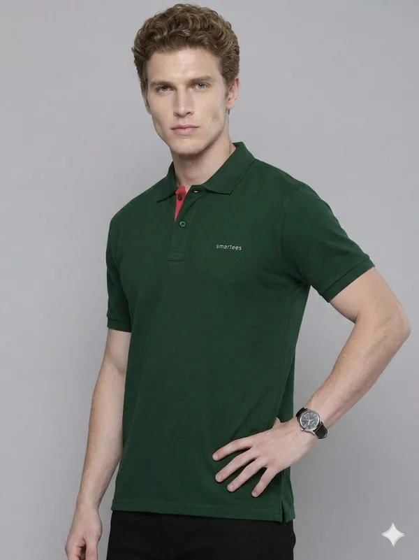 Green_Poly_Cotton_Solid_Half_Sleeves_Casual_T-Shirt_For_Men