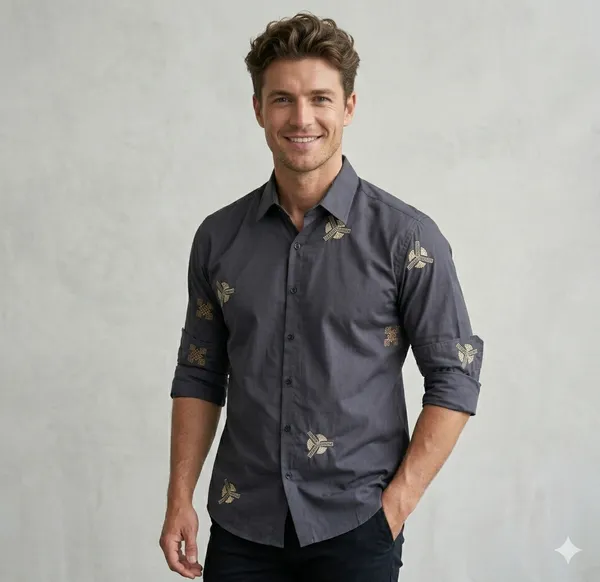 Grey_Cotton_Embroidered_Full_Sleeves_Casual_Shirt_For_Men