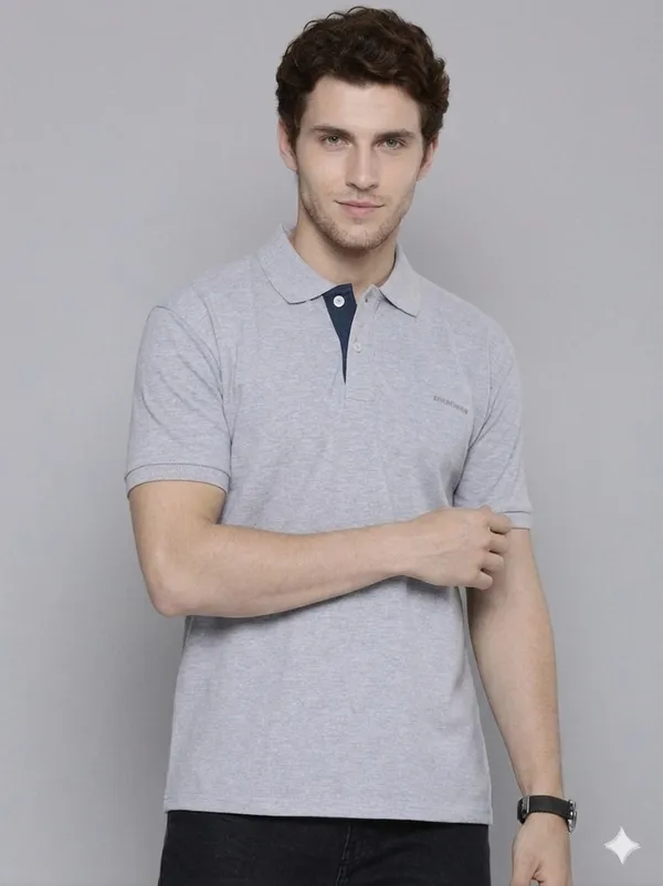 Grey_Poly_Cotton_Solid_Half_Sleeves_Casual_T-Shirt_For_Men