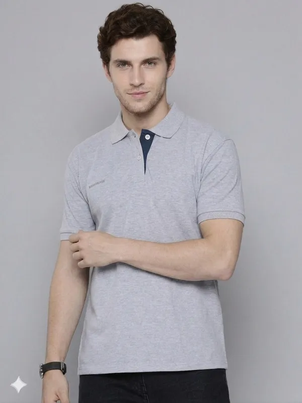 Grey_Poly_Cotton_Solid_Half_Sleeves_Casual_T-Shirt_For_Men