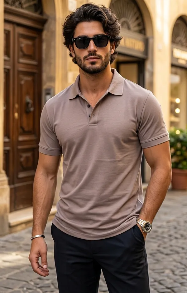 Lavender_Pure_Cotton_Solid_Half_Sleeves_Casual_T-Shirt_For_Men