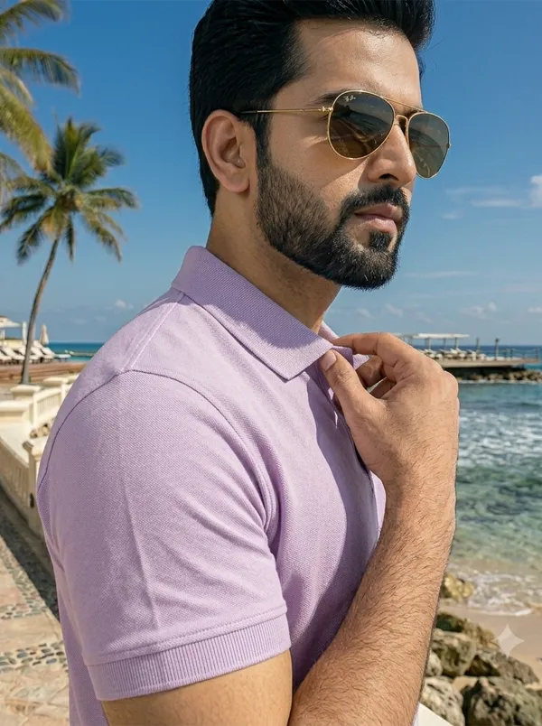 Light_Purple_Pure_Cotton_Solid_Half_Sleeves_Casual_T-Shirt_For_Men