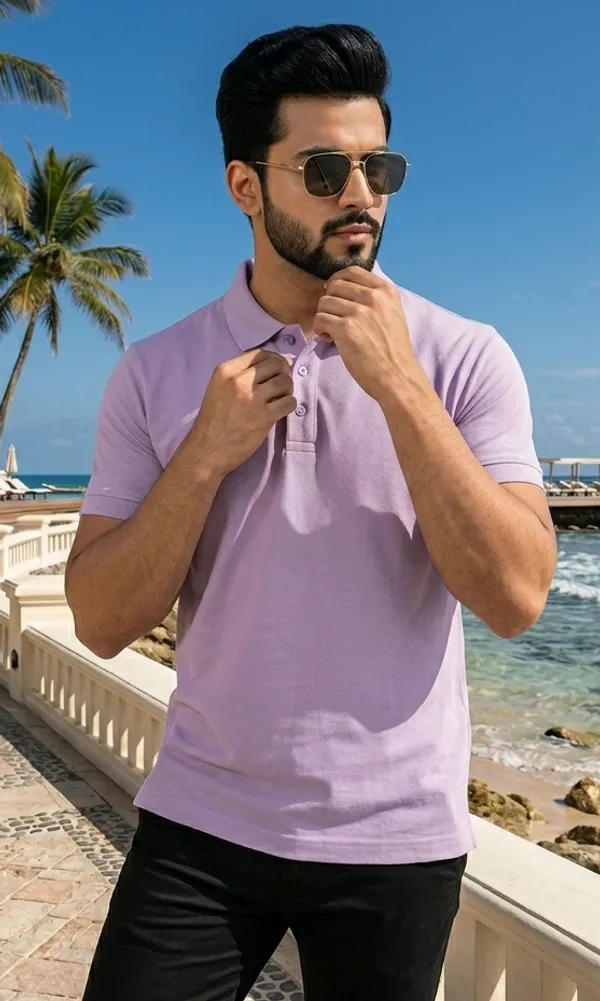 Light_Purple_Pure_Cotton_Solid_Half_Sleeves_Casual_T-Shirt_For_Men