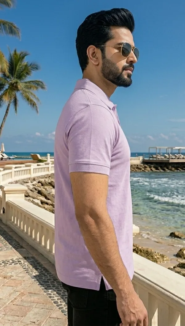 Light_Purple_Pure_Cotton_Solid_Half_Sleeves_Casual_T-Shirt_For_Men
