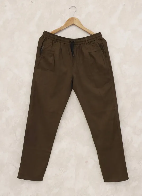 Brown_Linen_Solid_Mid_Rise_Casual_Trouser_For_Men