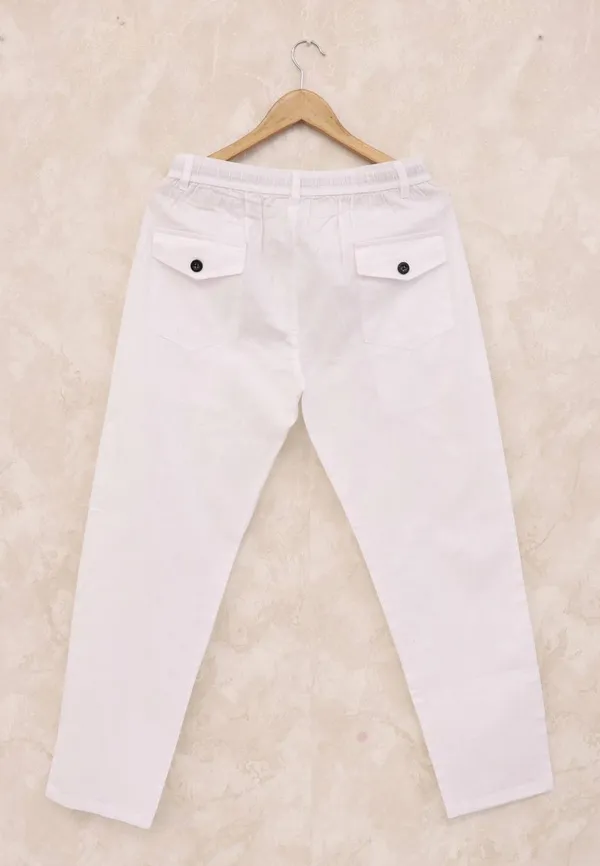 White_Linen_Solid_Mid_Rise_Casual_Trouser_For_Men