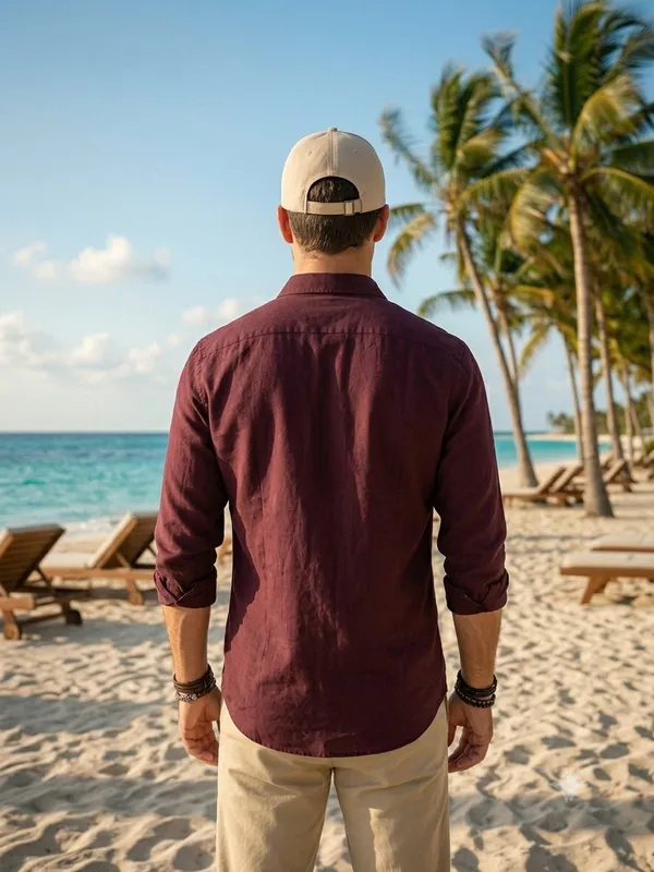 Maroon_Cotton_Solid_Full_Sleeves_Casual_Shirt_For_Men