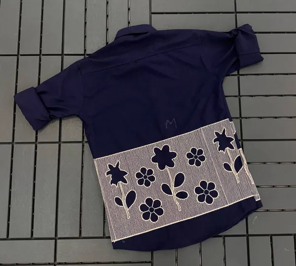 Navy_Dobby_Cotton_Embroidered_Full_Sleeves_Casual_Shirt_For_Men