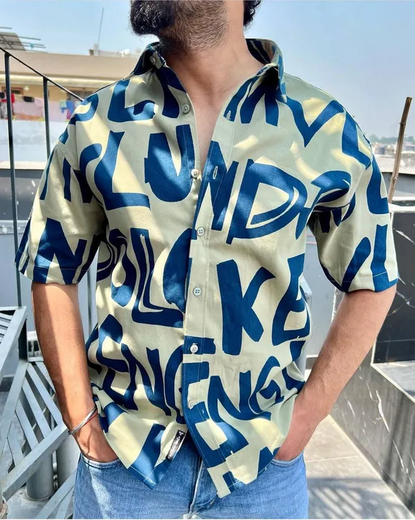 Green_Cotton_Printed_Short_Sleeves_Casual_Shirt_For_Men