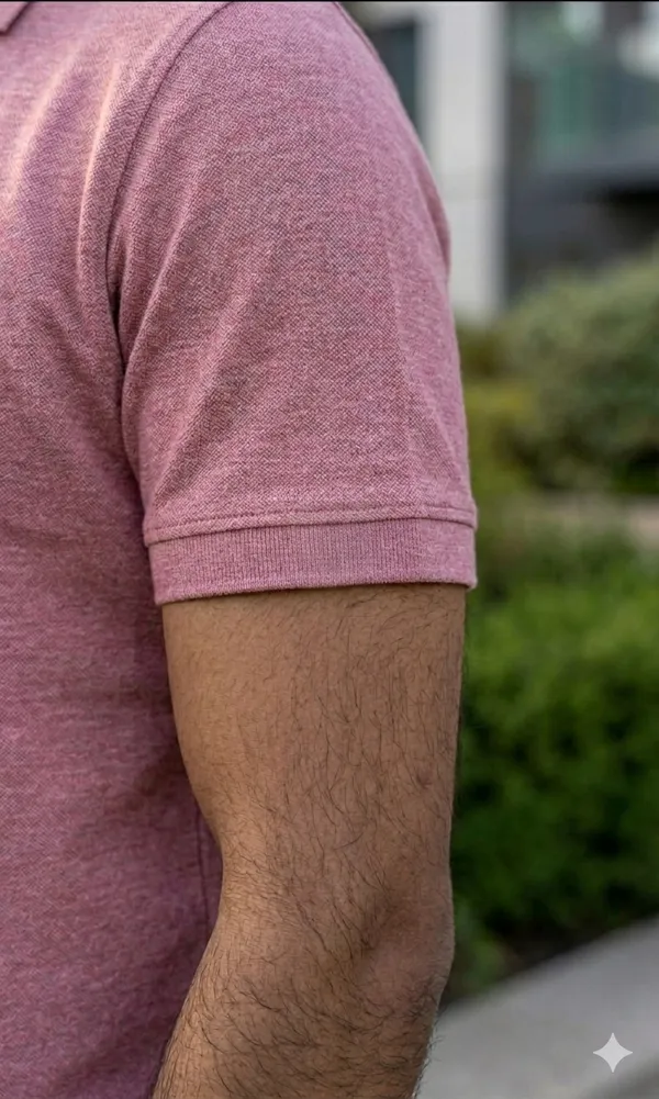 Pink_Pure_Cotton_Solid_Half_Sleeves_Casual_T-Shirt_For_Men