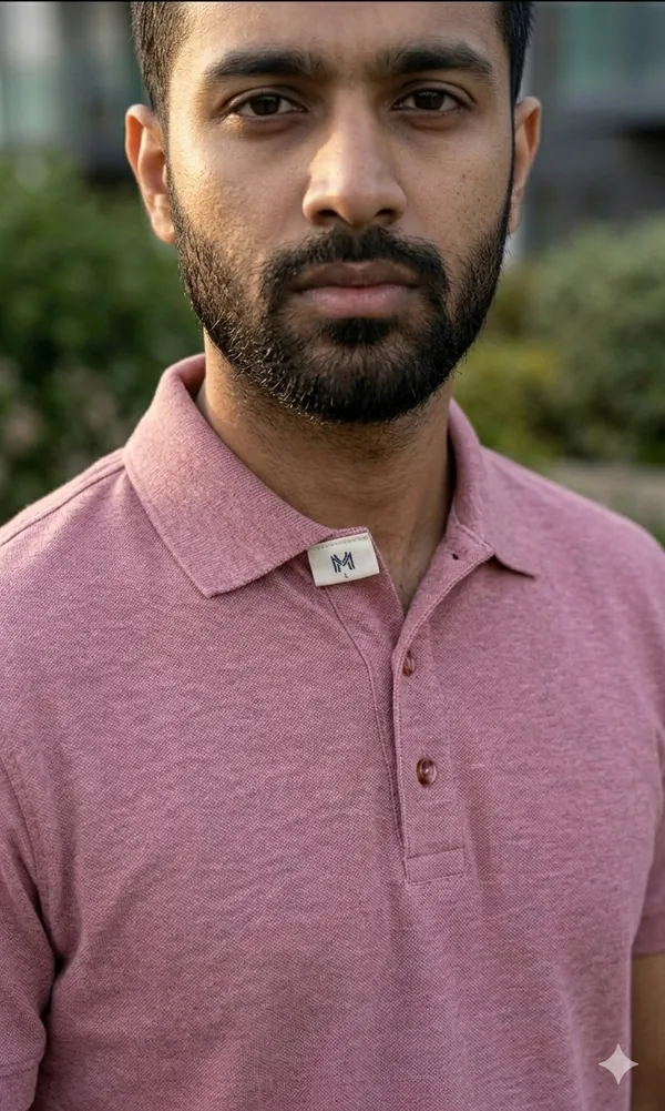 Pink_Pure_Cotton_Solid_Half_Sleeves_Casual_T-Shirt_For_Men