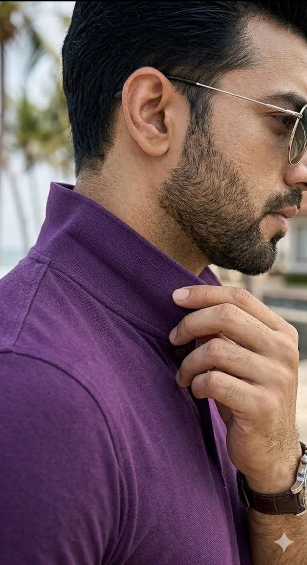 Purple_Pure_Cotton_Solid_Half_Sleeves_Casual_T-Shirt_For_Men