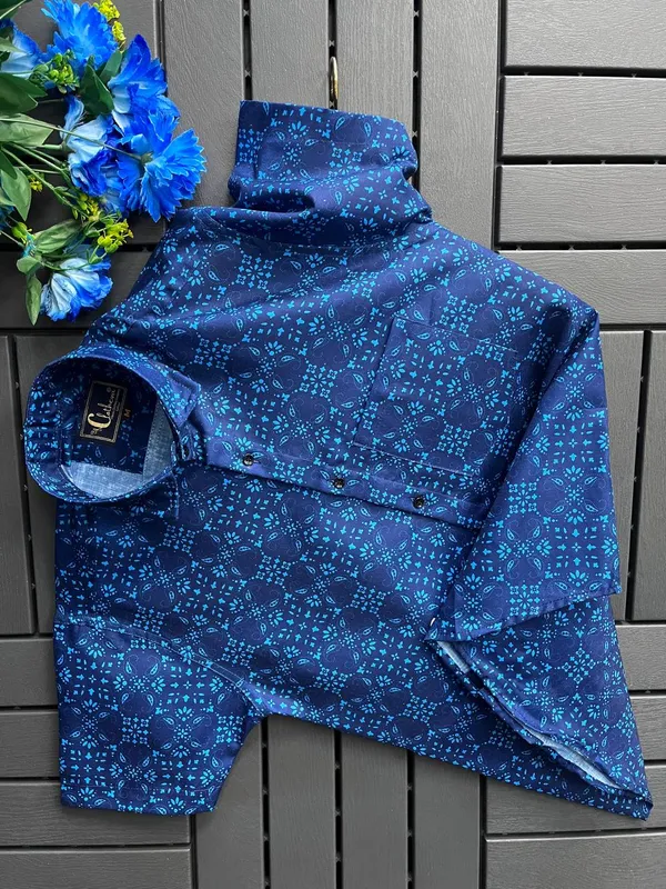 Blue_Cotton_Printed_Short_Sleeves_Casual_Shirt_For_Men