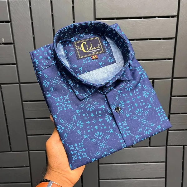 Blue_Cotton_Printed_Short_Sleeves_Casual_Shirt_For_Men