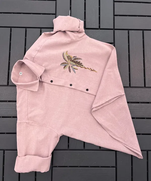 Pink_Linen_Embroidered_Long_Sleeves_Casual_Shirt_For_Men
