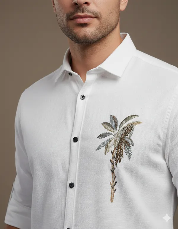 White_Linen_Embroidered_Long_Sleeves_Casual_Shirt_For_Men