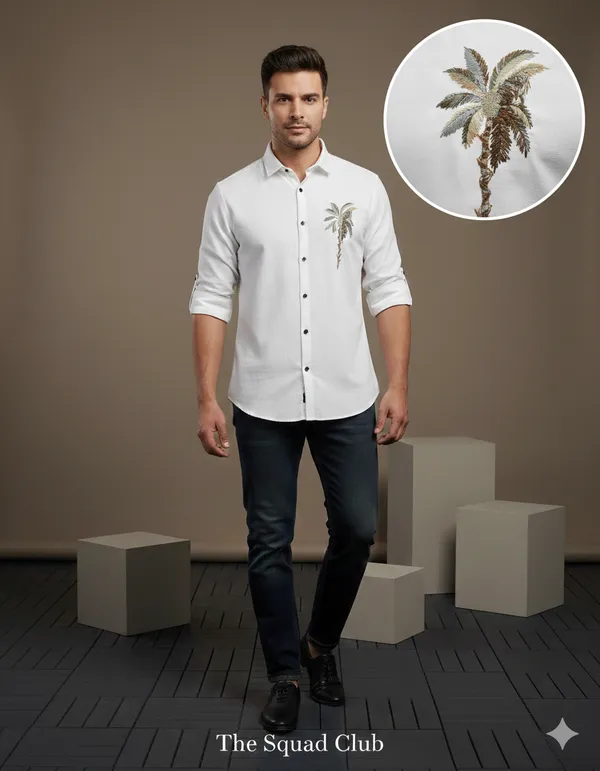 White_Linen_Embroidered_Long_Sleeves_Casual_Shirt_For_Men