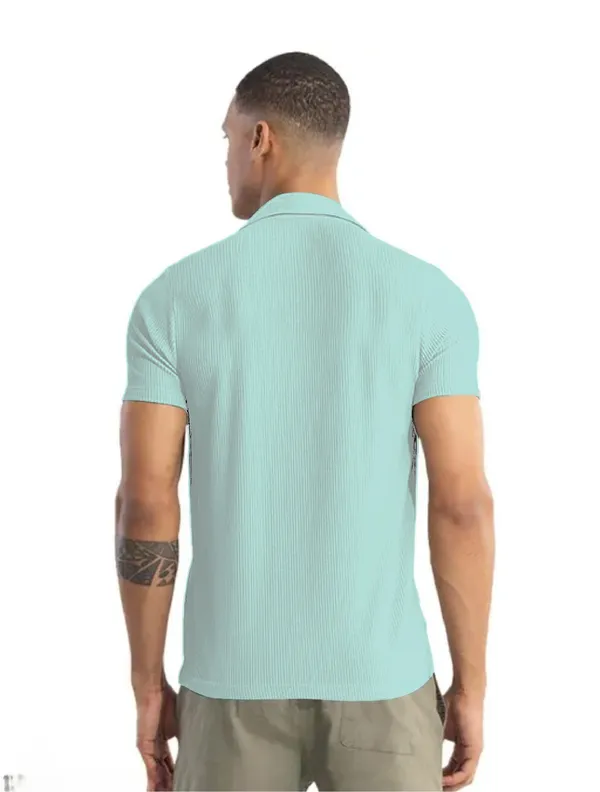 Mint_Green_Cotton_Self-Design_Short_Sleeves_Casual_Shirt_For_Men