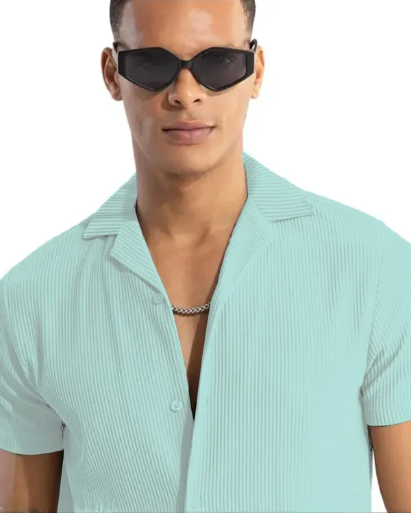 Mint_Green_Cotton_Self-Design_Short_Sleeves_Casual_Shirt_For_Men