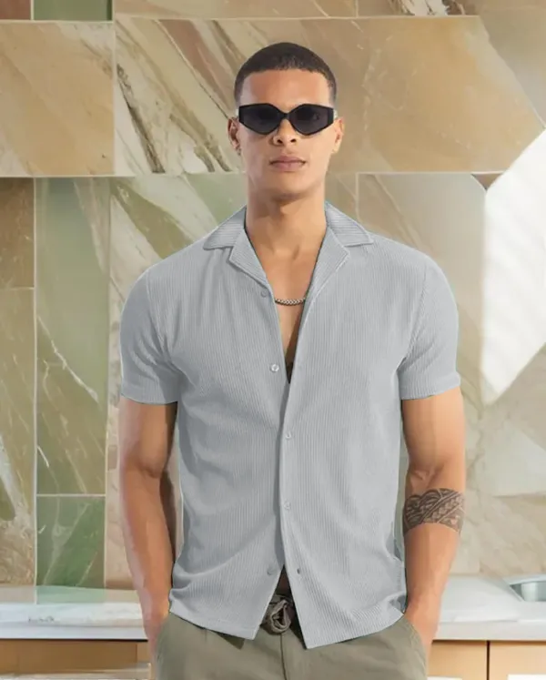 Grey_Cotton_Self-Design_Short_Sleeves_Casual_Shirt_For_Men