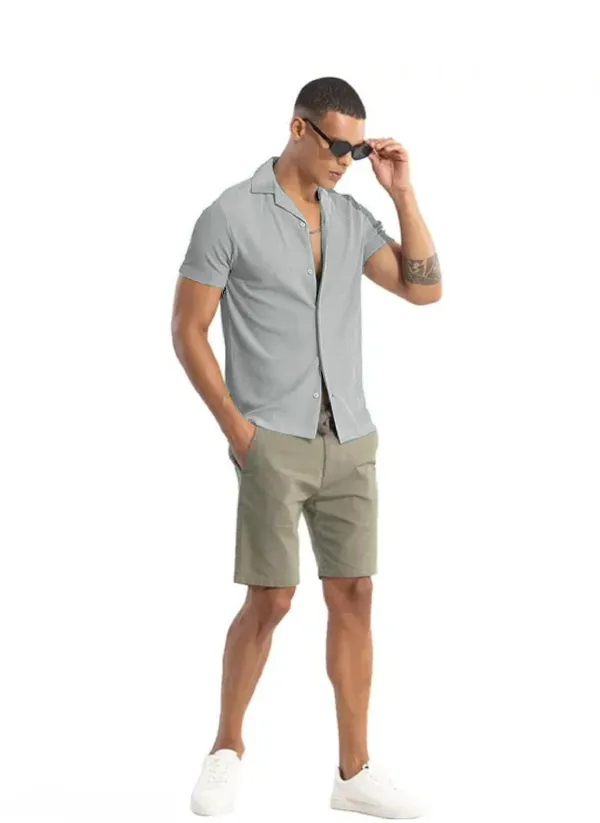Grey_Cotton_Self-Design_Short_Sleeves_Casual_Shirt_For_Men