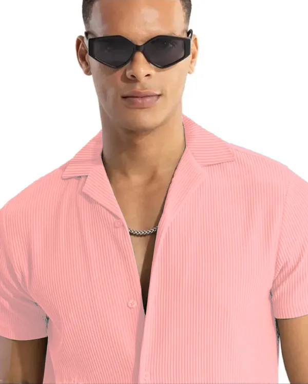 Pink_Cotton_Self-Design_Short_Sleeves_Casual_Shirt_For_Men