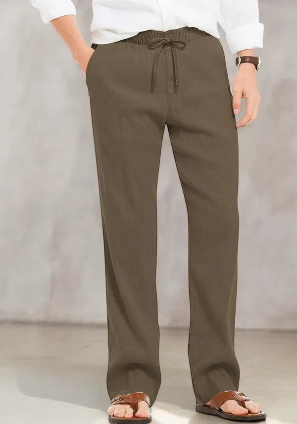 Brown_Linen_Solid_Mid_Rise_Casual_Trouser_For_Men