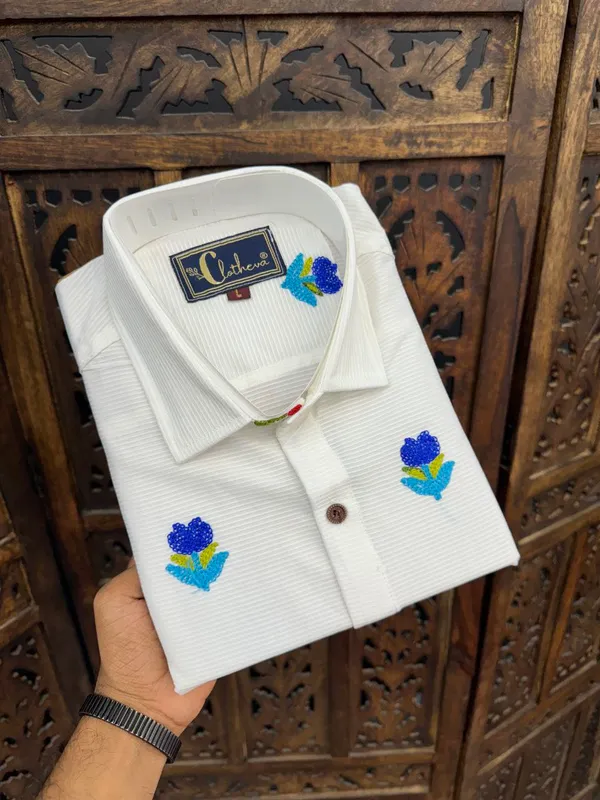 White_Linen_Embroidered_Long_Sleeves_Casual_Shirt_For_Men