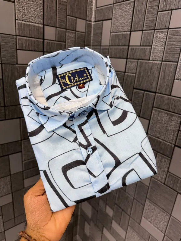 White_Cotton_Printed_Short_Sleeves_Casual_Shirt_For_Men