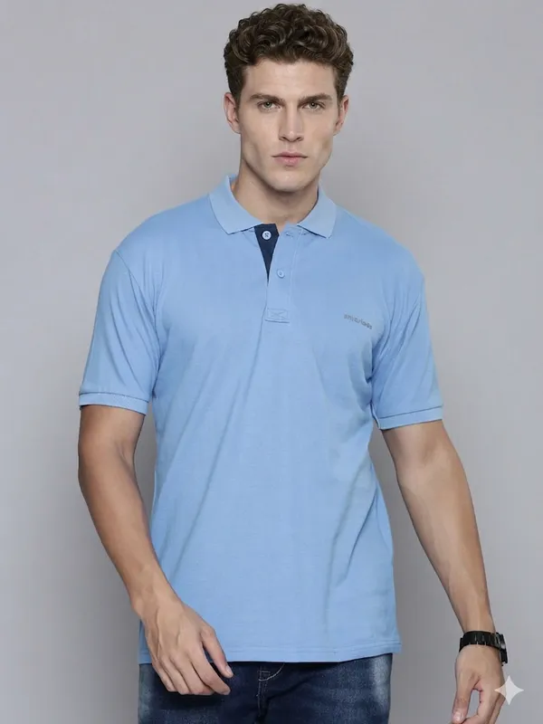 Sky_Poly_Cotton_Solid_Half_Sleeves_Casual_T-Shirt_For_Men