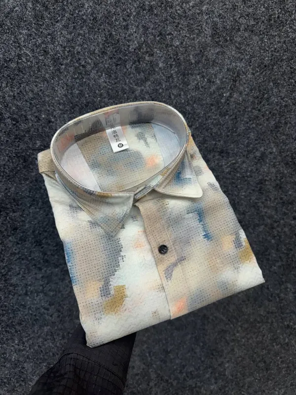 Brown_Cotton_Printed_Short_Sleeves_Casual_Shirt_For_Men