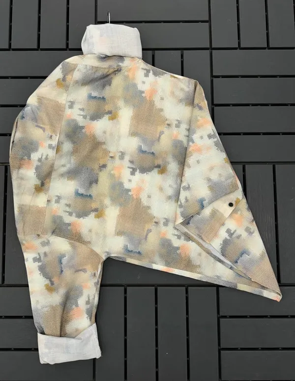 Brown_Cotton_Printed_Short_Sleeves_Casual_Shirt_For_Men