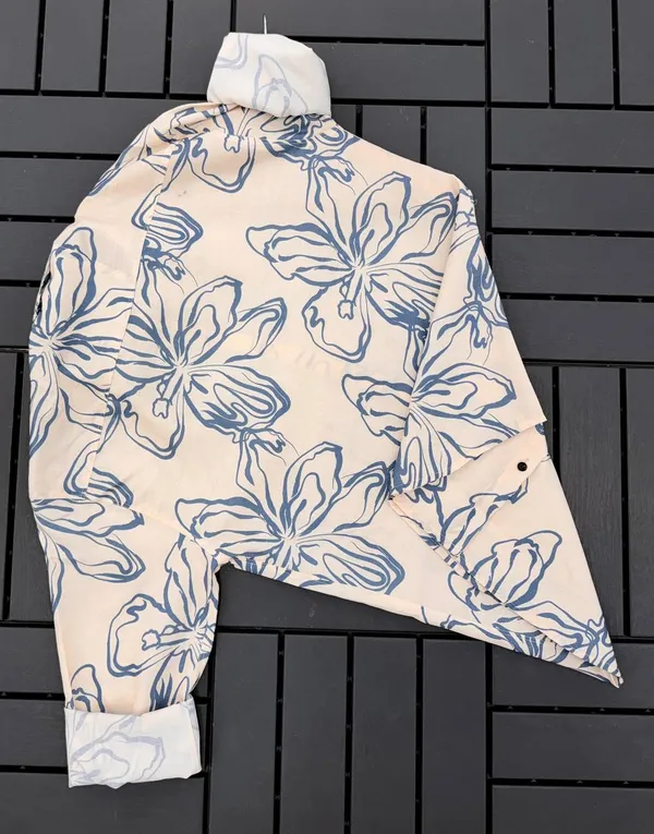 Cream_Cotton_Printed_Short_Sleeves_Casual_Shirt_For_Men