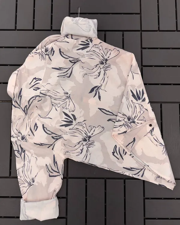 Cream_Cotton_Printed_Short_Sleeves_Casual_Shirt_For_Men