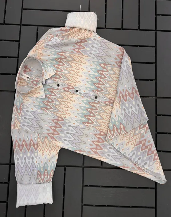 Cream_Cotton_Printed_Short_Sleeves_Casual_Shirt_For_Men