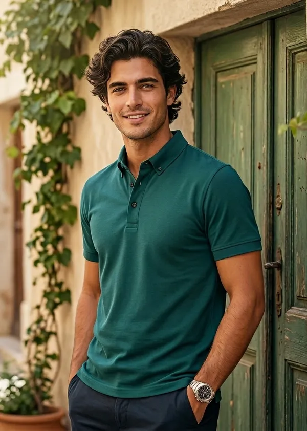 Teal_Pure_Cotton_Solid_Half_Sleeves_Casual_T-Shirt_For_Men