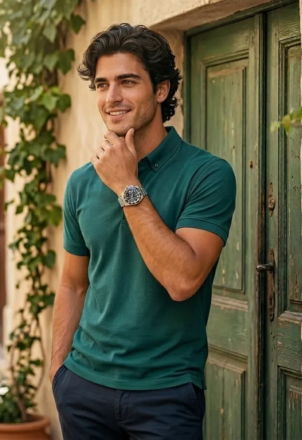 Teal_Pure_Cotton_Solid_Half_Sleeves_Casual_T-Shirt_For_Men