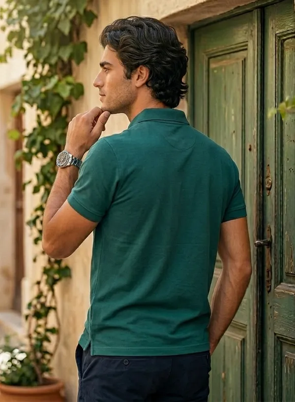Teal_Pure_Cotton_Solid_Half_Sleeves_Casual_T-Shirt_For_Men