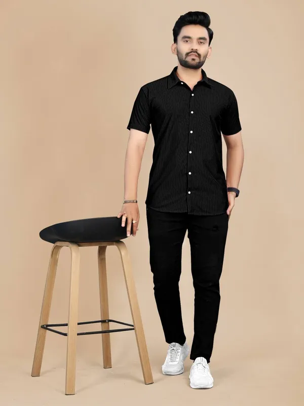 Trendy_Codroy_Black_Half_Sleeves_premium_shirt