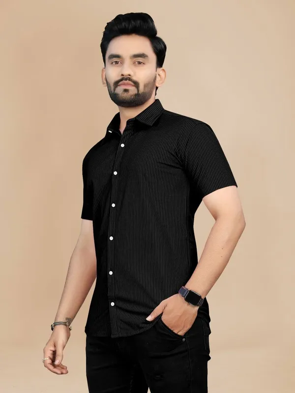 Trendy_Codroy_Black_Half_Sleeves_premium_shirt