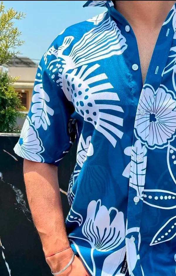 Blue_Cotton_Printed_Short_Sleeves_Casual_Shirt_For_Men