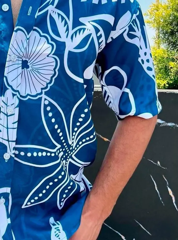Blue_Cotton_Printed_Short_Sleeves_Casual_Shirt_For_Men