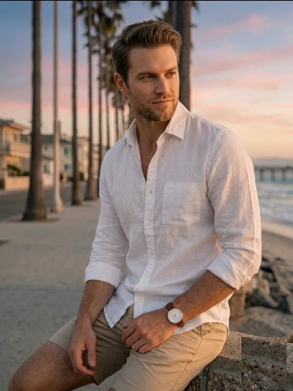 White_Cotton_Solid_Full_Sleeves_Casual_Shirt_For_Men