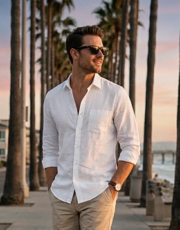 White_Cotton_Solid_Full_Sleeves_Casual_Shirt_For_Men