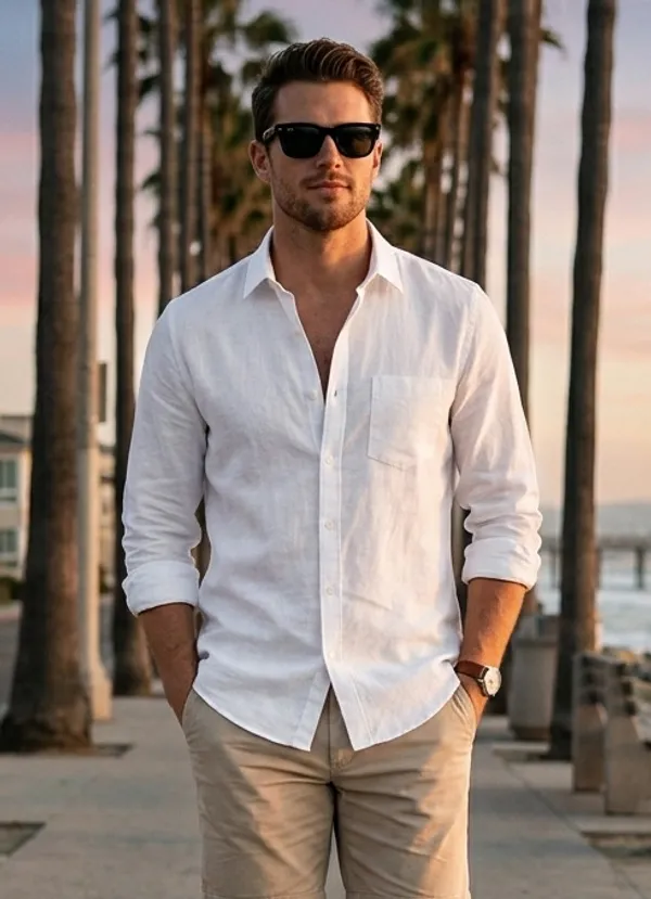 White_Cotton_Solid_Full_Sleeves_Casual_Shirt_For_Men