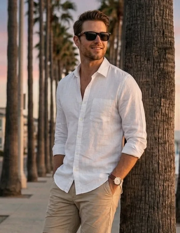 White_Cotton_Solid_Full_Sleeves_Casual_Shirt_For_Men