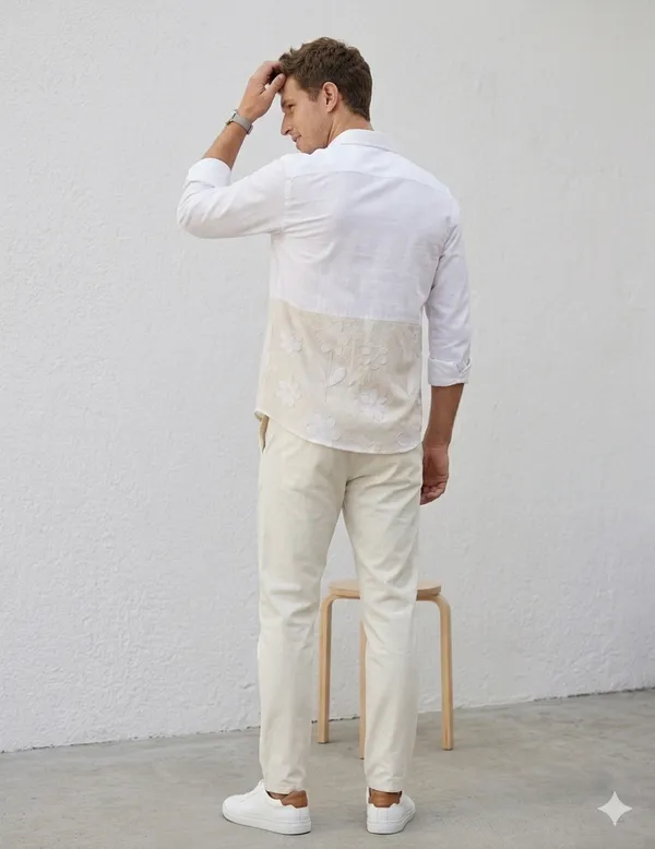 White_Dobby_Cotton_Embroidered_Full_Sleeves_Casual_Shirt_For_Men