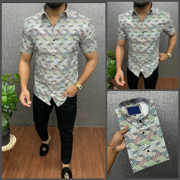Cotton_Printed_Short_Sleeves_Casual_Shirt_For_Men