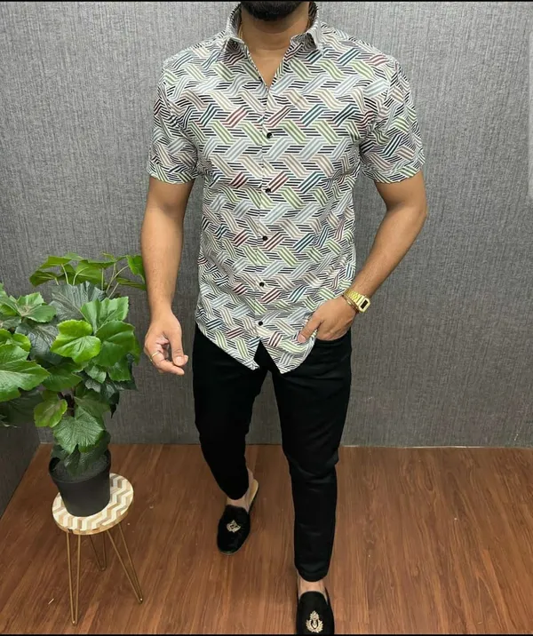 Cotton_Printed_Short_Sleeves_Casual_Shirt_For_Men