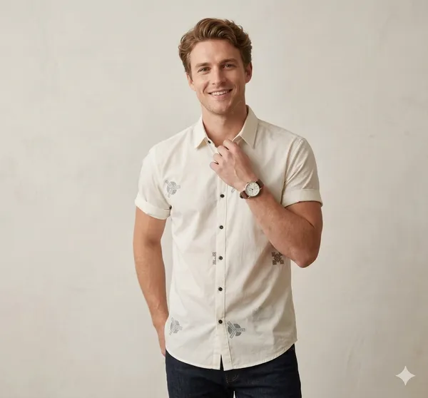 White_Cotton_Embroidered_Full_Sleeves_Casual_Shirt_For_Men